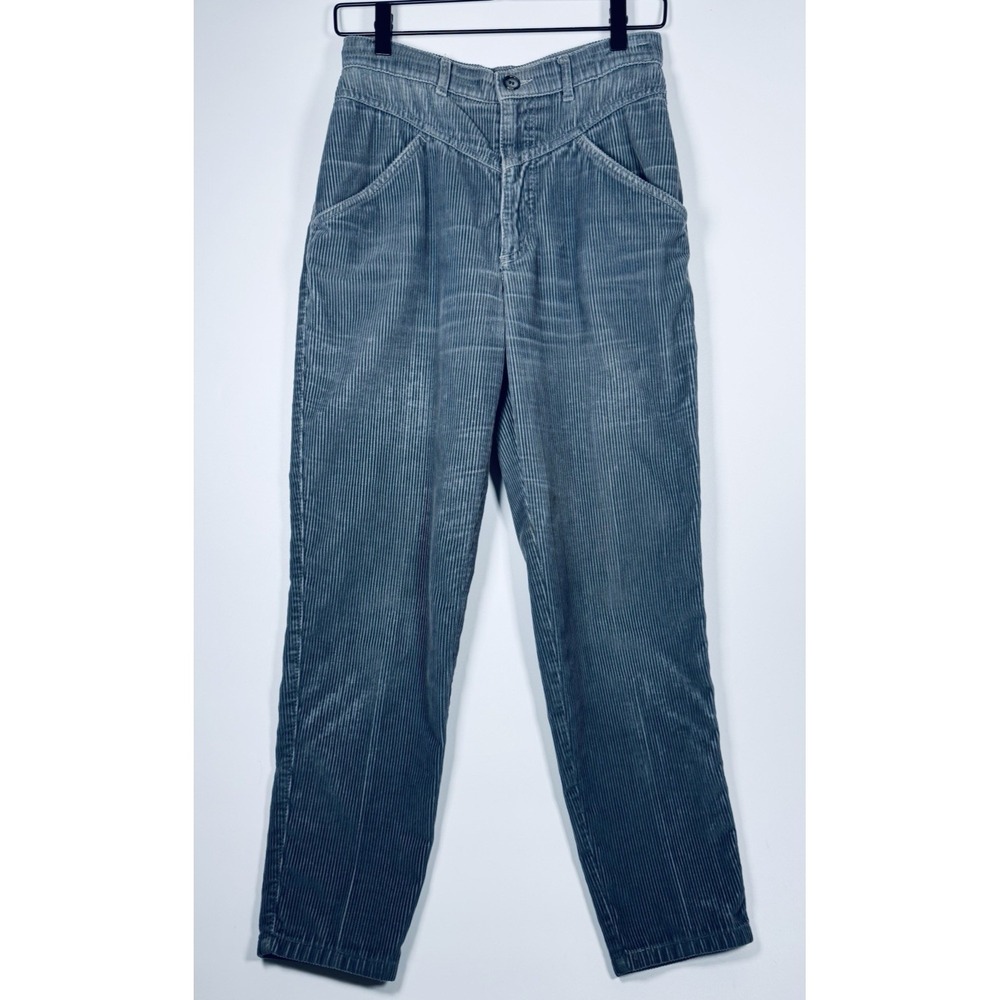 Vintage Benetton Corduroy Pant Women 44 Gray High Rise Made in Italy Euro Casual